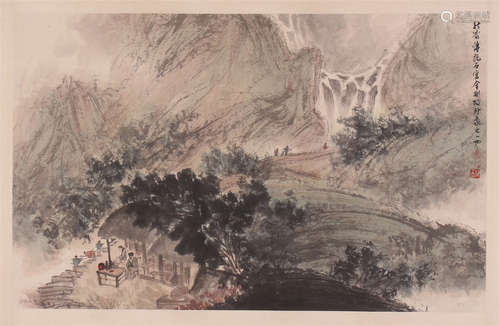 CHINESE SCROLL PAINTING OF MOUNTAIN VIEWS