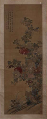 CHINESE SCROLL PAINTING OF FLOWER