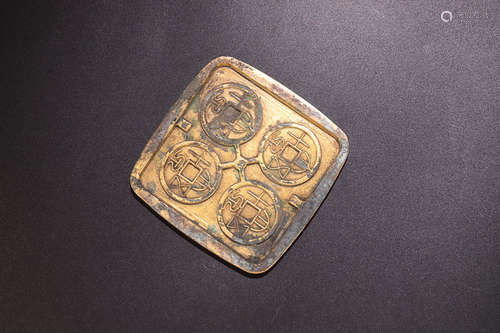 A SET OF GILT BRONZE  COIN MOULD