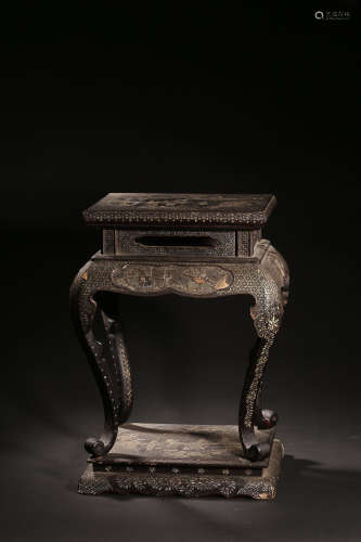 17-19TH CENTURY, A STORY DESIGN FOUR LEG SQUARE TEA TABLE, QING DYNASTY