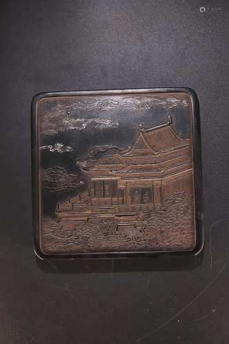 18-19TH CENTURY, A STORY DEISGN OLD SOOT INK, LATE QING DYNASTY