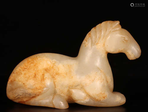 A HORSE DESIGN HETIAN JADE ORNAMENTS