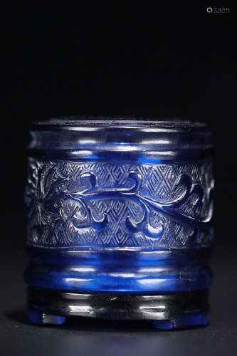 17-19TH CENTURY, A SET OF FLORAL DESIGN GLASS RING WITH BOX, QING DYNASTY