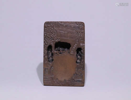AN INK SLAB CARVED POETRY&STORY-TELLING