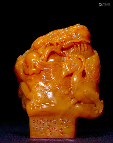 A TIANHUANG STONE SEAL OF DRAGON&PHOENIX