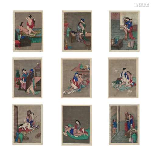 19th c. Chinese Erotic Album Paintings