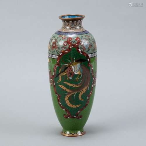 Japanese Meiji Cloisonne Vase - Phoenix