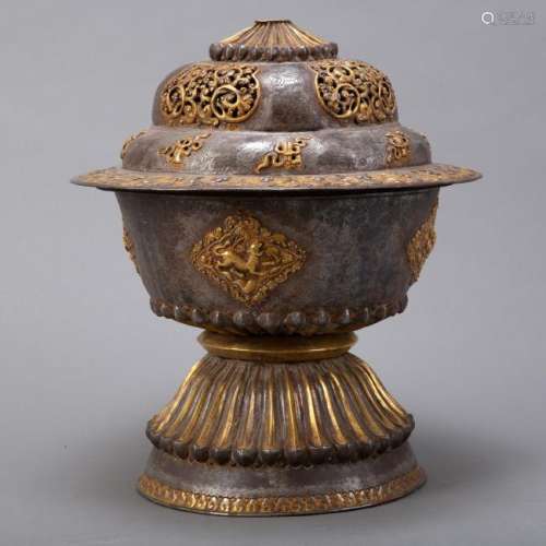 Large Tibetan/Chinese Altar Vessel Censer