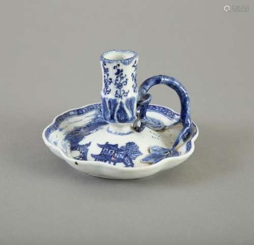 18th c. Chinese Export  Porcelain Candle Holder