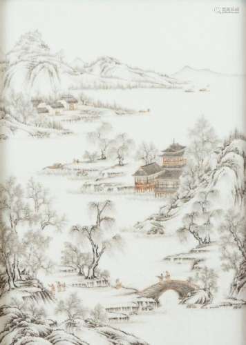Chinese Late Qing or Republic Porcelain Plaque