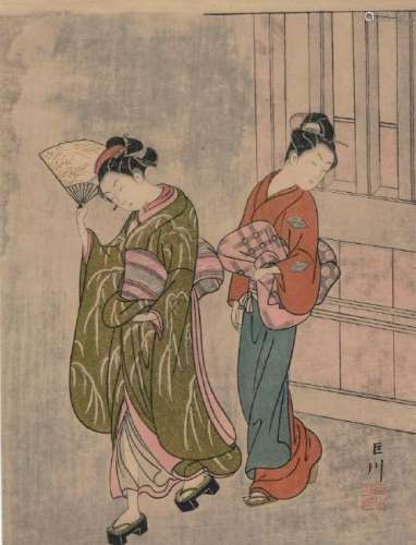 Grp:3 18th c. Japanese Woodblock Prints Harunobu