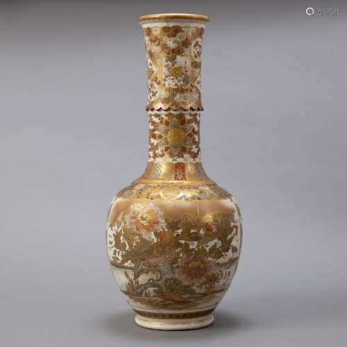 Large Japanese Meiji Period Satsuma Vase