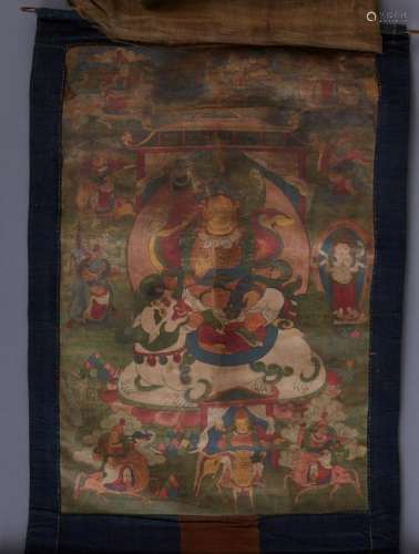 18th/Early 19th c. Tibetan Thangka of Jambhala