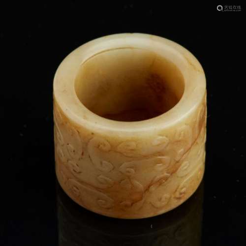 17th c. Chinese Russet Jade Archers Ring
