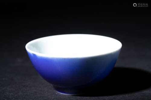 藍釉杯-敦睦堂製