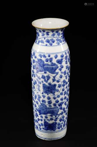 清時代 青花筒瓶