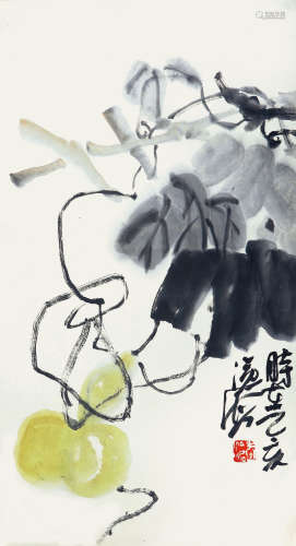 尹沧海 1995年作 葫芦 设色纸本 立轴