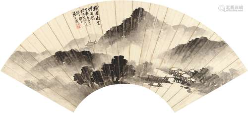 吴石僊（1845～1916） 烟雨图