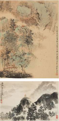 戴敦邦（1938～ ）、朱修立（1938～ ）  五台山景图•远山春雨图