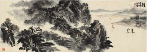 闵庚灿（1935～ ） 云山江帆图