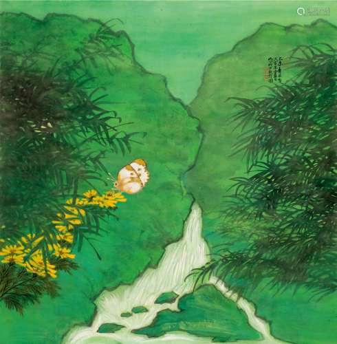 陈佩秋（1923～ ） 翠色蝶舞图