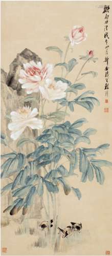 程 璋（1869～1938） 牡丹小鸟图