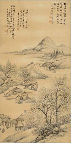潘飞声（1858～1934） 湖山柳翠图