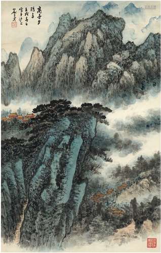 俞子才（1915～1992） 夕阳高寺图