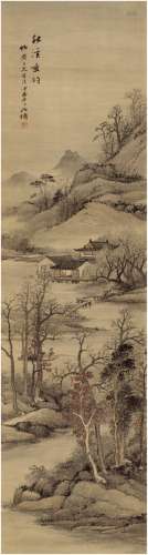 吴石僊（1845～1916）秋溪垂钓图