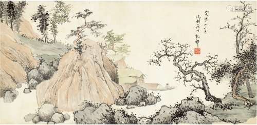 汪采白（1887～1940） 溪山归舟图