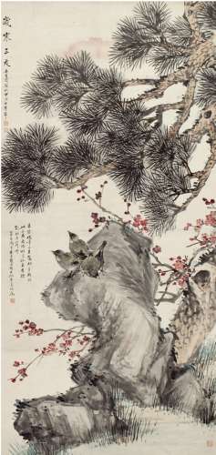 吴青霞（1910～2008） 岁寒三友图