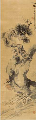 胡公寿（1823～1886） 灵柏仙寿图