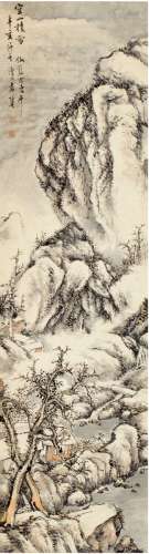 袁培基（1870～1943） 空山积雪图