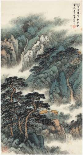 俞子才（1915～1992） 松峯云气图