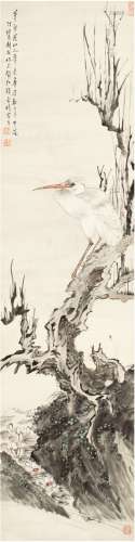 胡 振（1883～1943）白鹭图