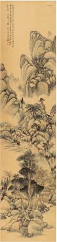 石霞法师（1882～1969后）松窗夜话图