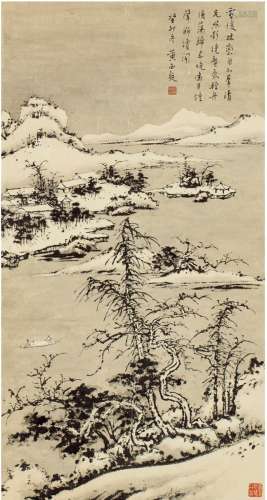 黄西爽（1906～1967） 雪后林峦图