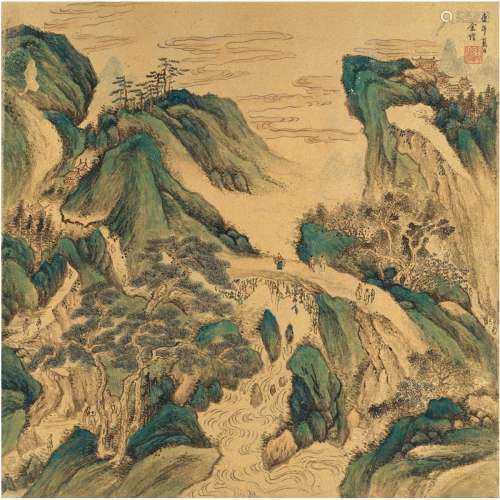 余煌（1588～1646）溪山登览图