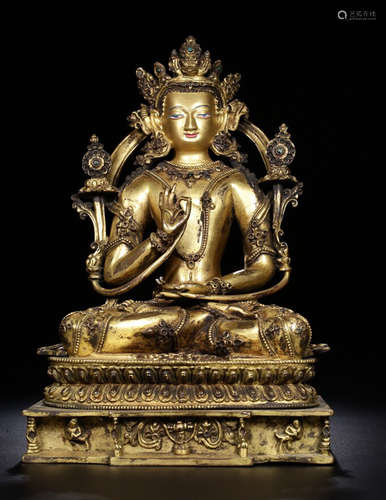 A BRONZE GUANYIN BUDDHA