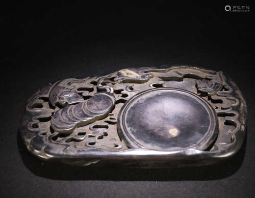 A CARVED AUSPICIOUS COULD INK SLAB