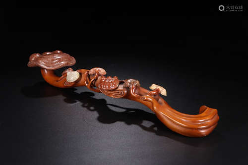 A HUANGYANG WOOD ORNAMENT OF LINGZHI MUSHROOM