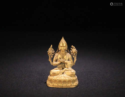 A COPPER GILT ZONGKABA BUDDHA PENDANT