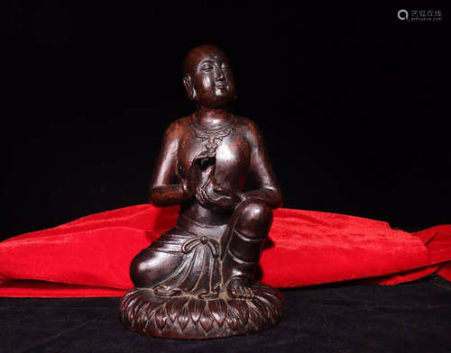 A BAMBOO PATTERNED LUOHAN BUDDHA