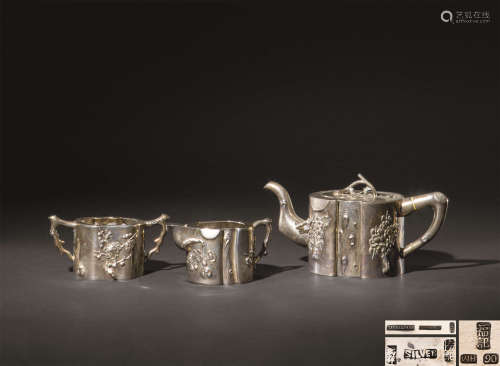 清代（1860年） 梅桩三套壶
