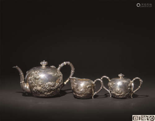 清代（1890年） 兰花三件套壶