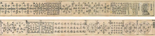 清中早期木刻梵文诸家佛祖造像手卷