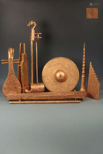 SET GILT BRONZE CLASSICAL INSTRUMENT