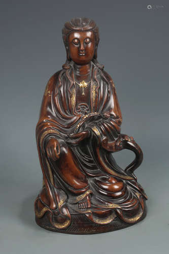 A BRONZE CASTED GUANYIN BUDDHA