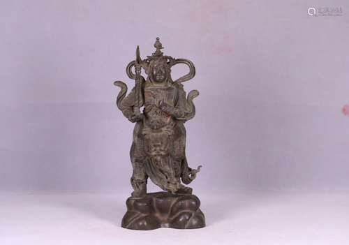 A BRONZE CASTED WEITUO BUDDHA