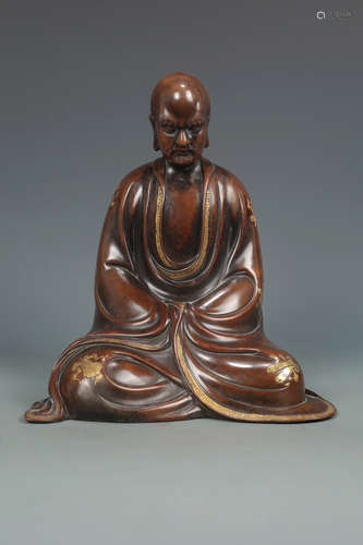 A BRONZE CASTED LUOHAN BUDDHA